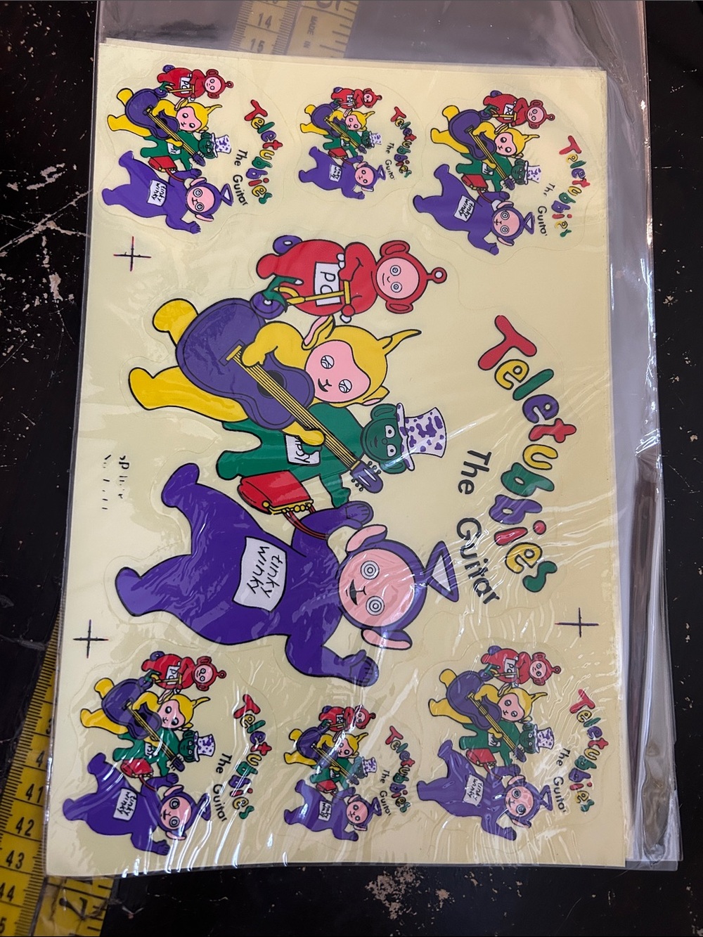 Vintage Teletubbies The Guitar Sticker Sheets Collectible Y2K Nostalgia lot of 4